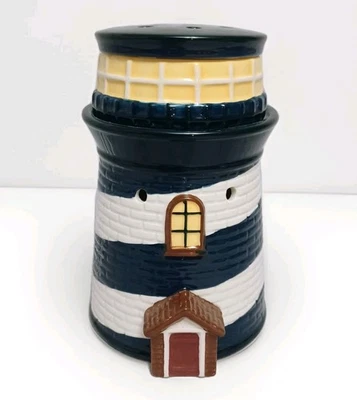 Scentsy Lighthouse Wax Warmer Full Size Nautical Blue White Retired - Image 1 of 4