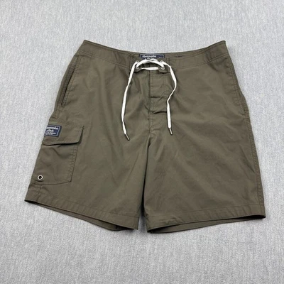 Abercrombie & Fitch Shorts Mens 30 Green Board Swim Trunks Beach Surfing Stretch - Image 1 of 4