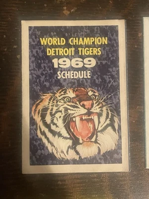 1969 Detroit Tigers Strohs Beer Pocket Schedule World Series Champions - Creased - Image 1 of 3