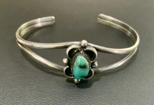 Vintage Navajo Sterling & Türkis Southwestern Armreif Armband passt bis zu 6,5" - Bild 1 von 11