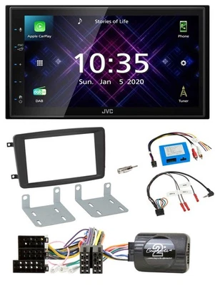 JVC DAB 2DIN Lenkrad Bluetooth USB Autoradio für Mercedes C 2000-2004 aktiv Kit - Bild 1 von 4