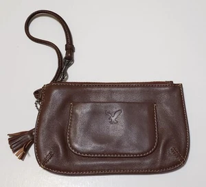 Cartera sin asas American Eagle Outfitters AEO de cuero genuino marrón - Imagen 1 de 9