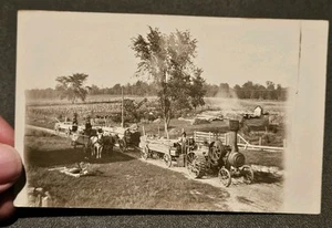 c1910 Steam Thresher & Team Hauling Lumber RPPC Farming Tractor - Picture 1 of 8