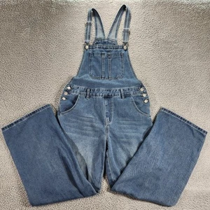 Salopette Dazy donna bavaglino grande elasticizzato gamba larga ampia vita alta - Foto 1 di 14