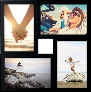 Cornice collage opaca 4 aperture, visualizza quattro quadri 4x6, nero, numero 4 - Foto 1 di 2