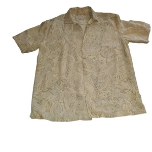 Zara Size S Men's Linen Blend Muted Paisley Button Down Short Sleeve FLAW - Picture 1 of 7