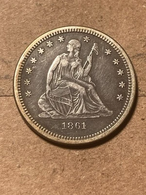 1861 P Seated Liberty Quarter - As Shown! (#1660) - Image 1 of 4