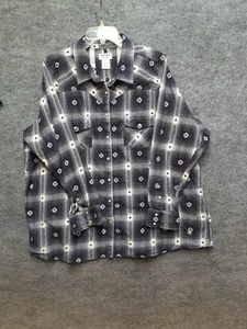 Camicia Ariat Real 3xl Southwestern Western LS bianca e nera - Foto 1 di 5