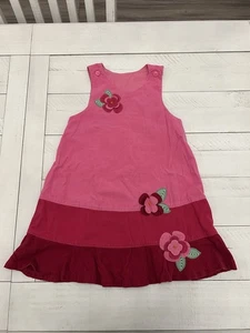 Sleeveless Pink Floral Authentic Corduroy Girls Kids Dress/Jumper/Romper Sz 6x - Picture 1 of 5