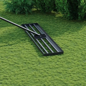 Lawn Leveller Levelling Rake Lute Stainless Steel Handle Turf Grass Soil 6.5/7FT - Picture 1 of 13