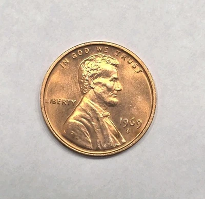 1969-S Lincoln Memorial Penny Double Die Obverse (Ddo). Rare. - Image 1 of 4