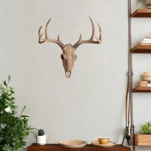 Animal Heads Wall Decor Antique Resin Statue for Garden Entrance Living Room - Picture 1 of 7