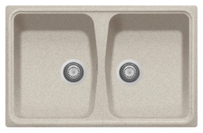 Lavello cucina fragranite composito PLADOS SP0792 - 2 vasche - Avena/Bianco/Nero