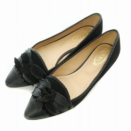 TOD’S Tod's decolte scarpe basse punta mandorla pelle scamosciata toggle decoro 35 22 5 cm usate ba7c