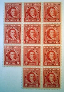 US Scott R658 5c Documentary Revenue MNH Block ALL 11 Stamp Collection P150 - Picture 1 of 3