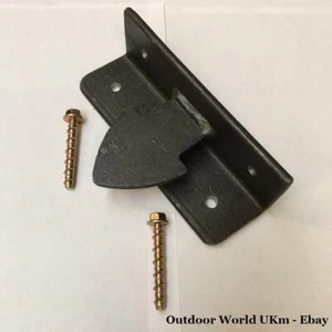 WROUGHT IRON GATE KEEP LATCH CATCH HOLDER STOP METAL BRICK WALL FITTING BOLTS,. - Picture 1 of 8