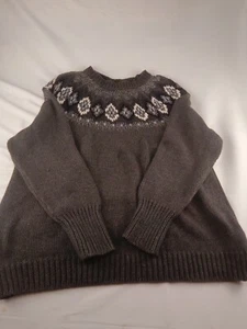 Women's Chaps Dark Grey Metallic Sparkle Long Sleeve Sweater Size XXL Winter - Picture 1 of 3