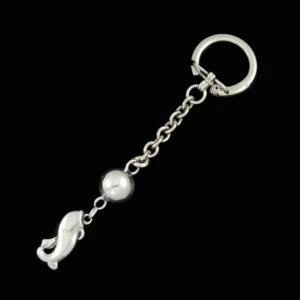 Georg Jensen. Sterling Silver Keyring with Fish Charm #45. - Picture 1 of 2