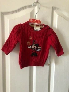 Disney Store Minnie Mouse Cable Knit Winter Theme Sweater, $3 Ship!  - Picture 1 of 5