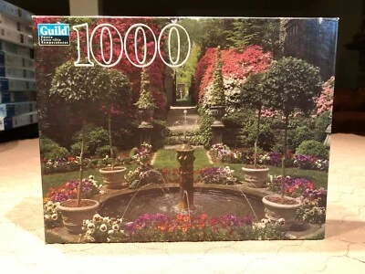 Vintage - Hasbro/Guild Puzzle "Fountain and Garden in Bloom"  1000 Piece Puzzle - Image 1 of 3