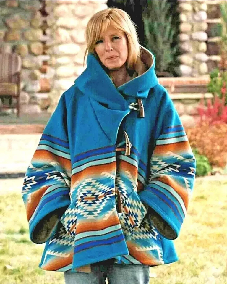 Poncho para mujer Yellowstone Beth Dutton Kelly Reilly azul manta capa abrigo, regalo Foto 1 de 4