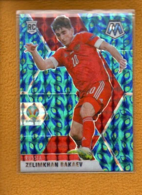 Zelimkhan Bakaev 2021 Panini Mosaic UEFA Euro Choice Peacock Prizm RC #71 Russia - Image 1 of 2