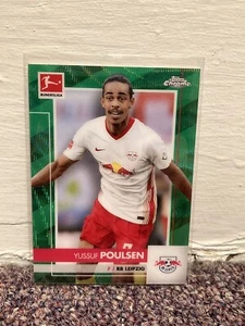 Tarjeta de fútbol 2021 Topps Bundesliga fútbol Yussuf Poulson verde/99 Leipzig #’d - Imagen 1 de 3