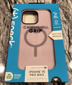 New  iPhone 15 Pro Max Speck Candyshell Grip MagSafe Case Authentic Light Purple - Afbeelding 1 van 4