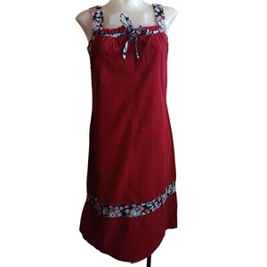 Vintage 70's Boho Peasant Festival Corduroy Floral Apron-Style Dress Size 7 USA - Picture 1 of 6