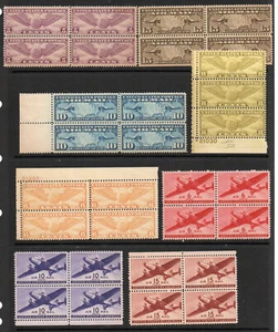 Group of (12) Air Mail Blocks MNH         /         Lot 0923136 - Picture 1 of 2