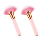 2 Pcs Pink Highlighters Makeup Paint Brush Fine Bristles Major