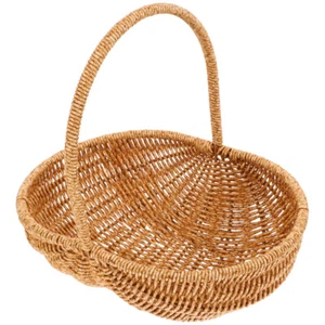 Carrying Picnic Basket Shopping with Handle Handheld Vegetable Fruit - Picture 1 of 12