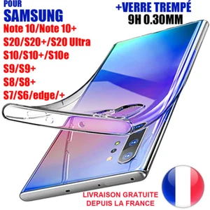COQUE SILICONE pour Samsung Note10Plus/Note20/S22/S20/10+VERRE TREMPE INTEGRALE - Afbeelding 1 van 14
