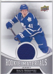 16/17 UD..NIKITA SOSHNIKOV..ROOKIE MATEIALS..# RM-SO..MAPLE LEAFS..COMBINED SHIP - Picture 1 of 1