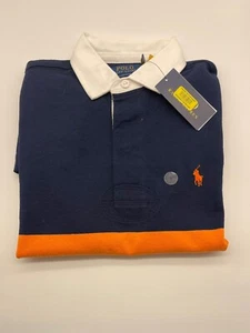 NUEVO CON ETIQUETAS Para hombres Polo Ralph Lauren Calce Clásico Manga Corta Camisa Azul Marino Multi Pequeña 0014 - Imagen 1 de 2