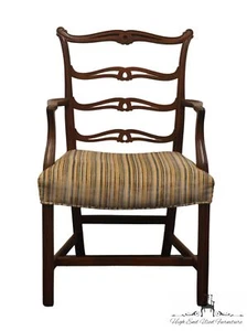 DREXEL HERITAGE Solid Mahogany Traditional Style Ladderback Dining Arm Chair - Picture 1 of 9