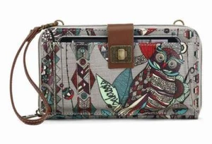 NWT Sakroots Large Smartphone Wristlet Crossbody Charcoal Spirit Desert SHIP INT - Picture 1 of 4