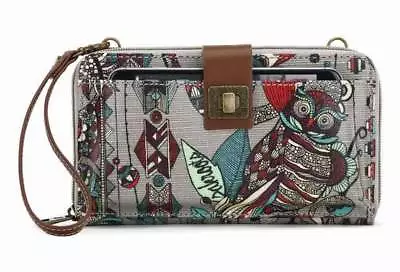 NWT Sakroots Large Smartphone Wristlet Crossbody Charcoal Spirit Desert SHIP INT - Image 1 of 4