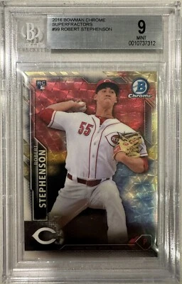 2016 Bowman Chrome Robert Stephenson RC Superfractor 1/1 BGS 9 Angels - Image 1 of 2