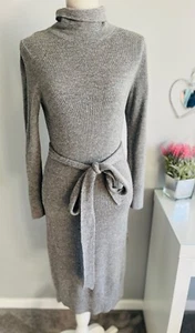 ALL SAINTS WOOL BLEND GREY Long Sleeve Turtleneck Dress Size Small  - Picture 1 of 7