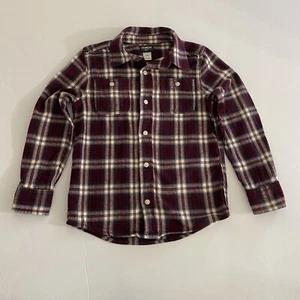 Oshkosh Boys Flannel Shirt 8 8A Brown Plaid Long Sleeve Button Up Heavyweight - Picture 1 of 15