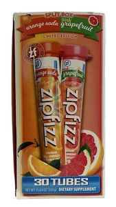 ZIPFIZZ COMBO PACK VITAMINS ENERGY HYDRATION 30 PACK GRAPEFRUIT/ORANGE SODA NEW - Picture 1 of 2