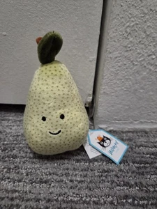 Jellycat Fabulous Fruit Pear Green Retired Plush Soft 5" NWT Rare HTF - Picture 1 of 3