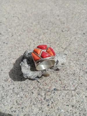 Anillo de plata esterlina coral rojo espinoso Mine Finds by Jay King DTR talla 6 Foto 1 de 4
