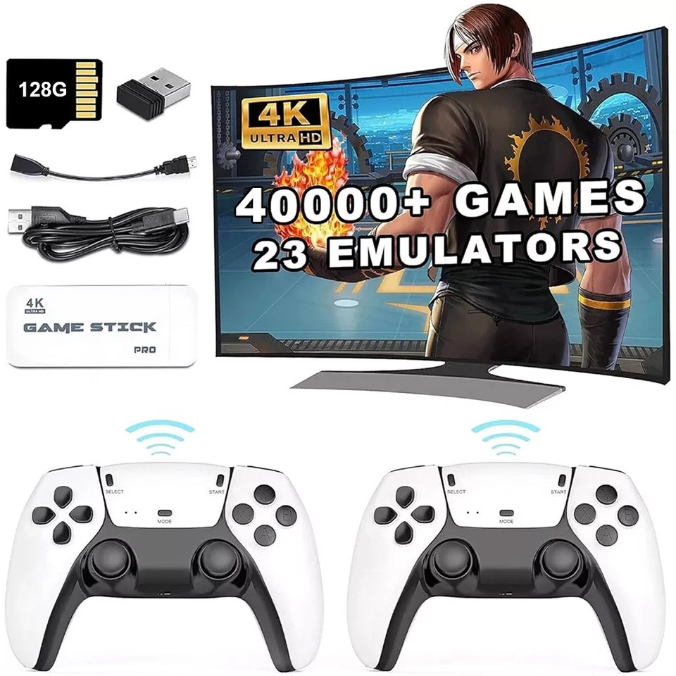 M15 Retro Games Console HDMI 4K Arcade Video Game Stick Wireless Controller 128G - Image 1 of 4