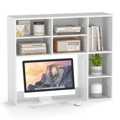 Desktop Bookshelf Desk Hutch w/ Open Compartment for up to 27” Monitors for Home - image 1 of 4