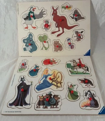 RAVENSBURGER WALT DISNEY  2 WOODEN PUZZLE BIANCA E BERNIE + BELLA ADDORMENTATA! - Immagine 1 di 3