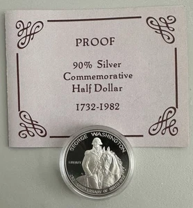 1982-S George Washington Commemorative Half Dollar Proof 50C 90% SIlver US Coin - Picture 1 of 2