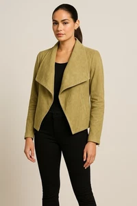 Neiman Marcus Exclusive Damen Gr. L echtes Wildleder Leder drapiert - Bild 1 von 14