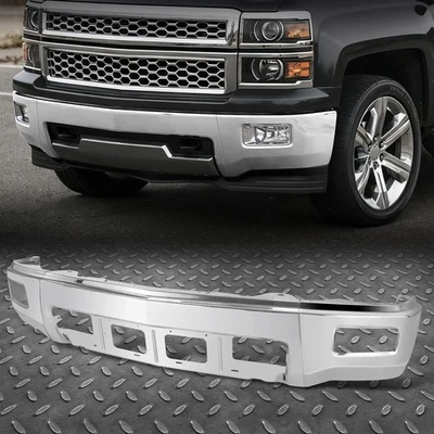 For 14-15 Chevy Silverado 1500 Chrome Front Bumper Face Bar w/ Fog Light Holes - Image 1 of 4